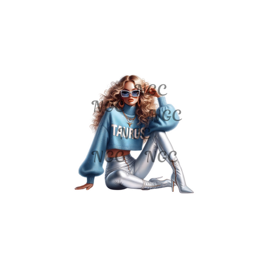 decal caucasian white woman zodiac taurus