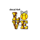 decal love softball