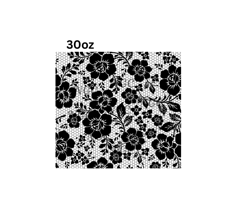 30oz black lace flowers12