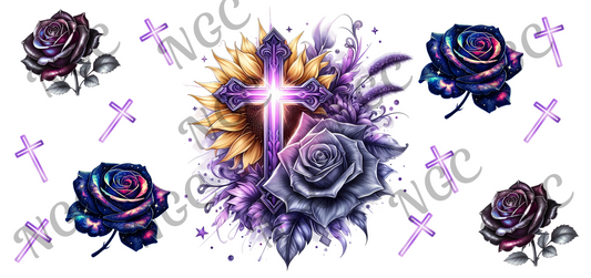 16oz wrap Crosses roses