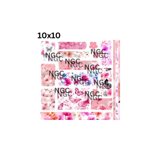 10x10 cherry blossoms and butterflys patchwork