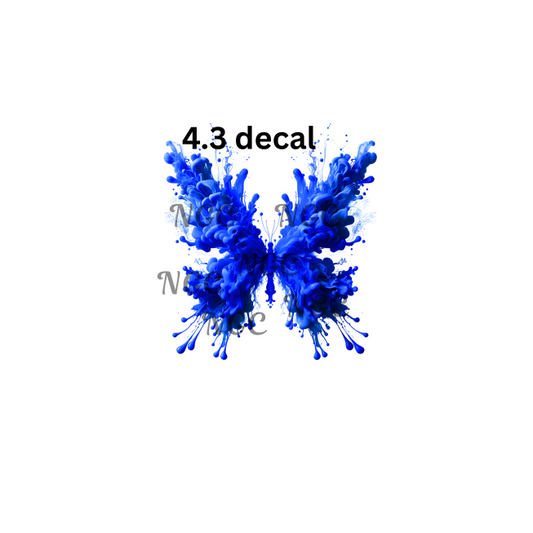 decal blue smokey splatter butterfly