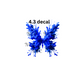 decal blue smokey splatter butterfly