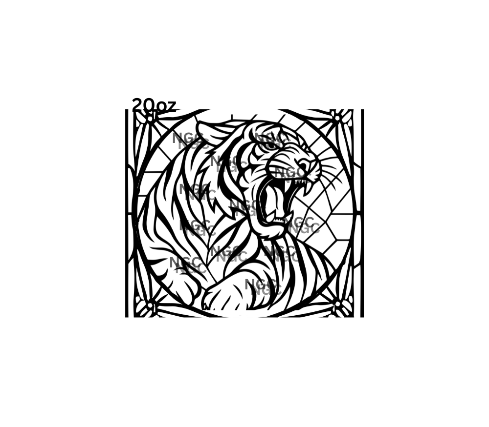 20oz tiger stained glass