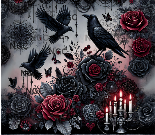 20oz wrap Ravens & Roses