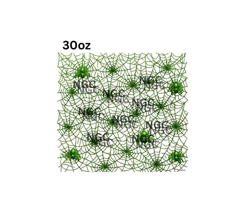 30oz green spiderwebs