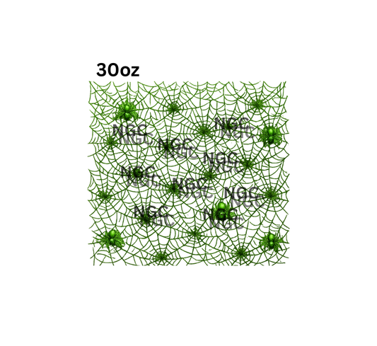 30oz green spiderwebs