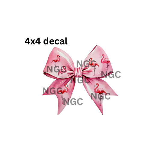 decal flamingo bow