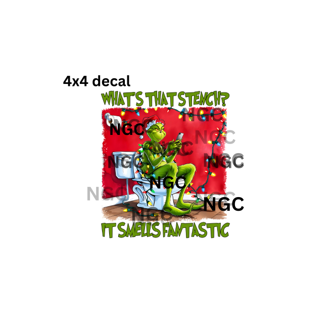 decal grinch toilet christmas