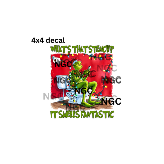 decal grinch toilet christmas