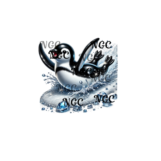 single decal sliding penguin