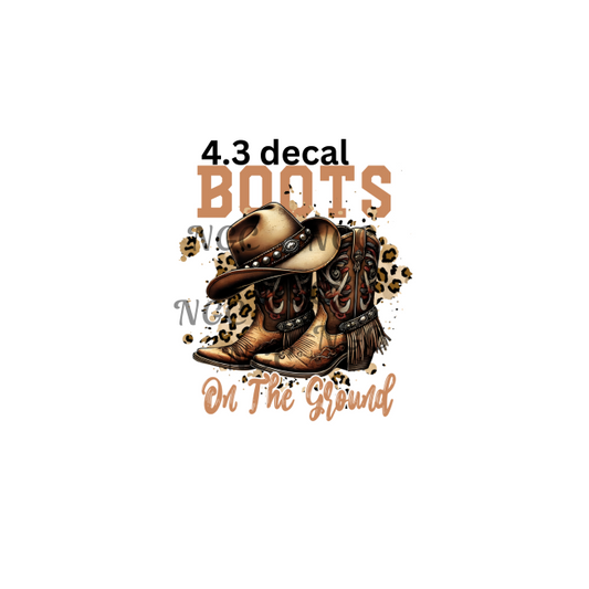 decal leopard boots on the ground