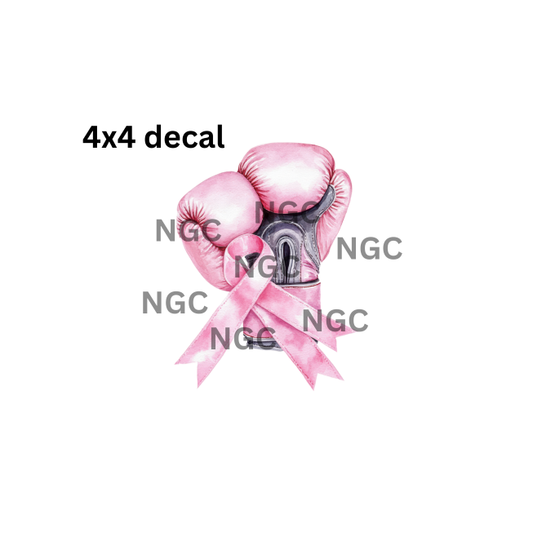 decal breast cancer pink gloves