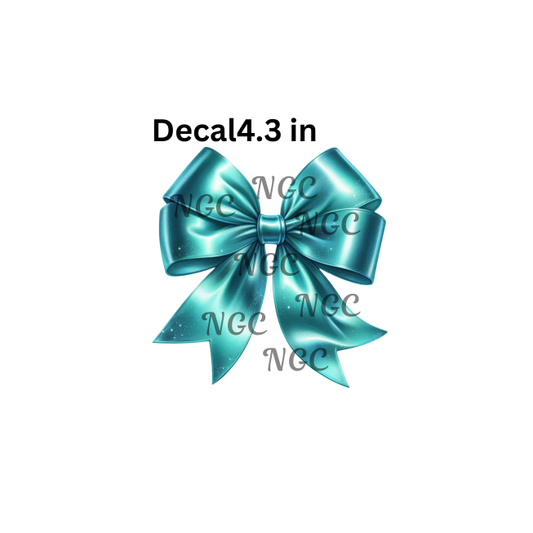 decal turquoise bow