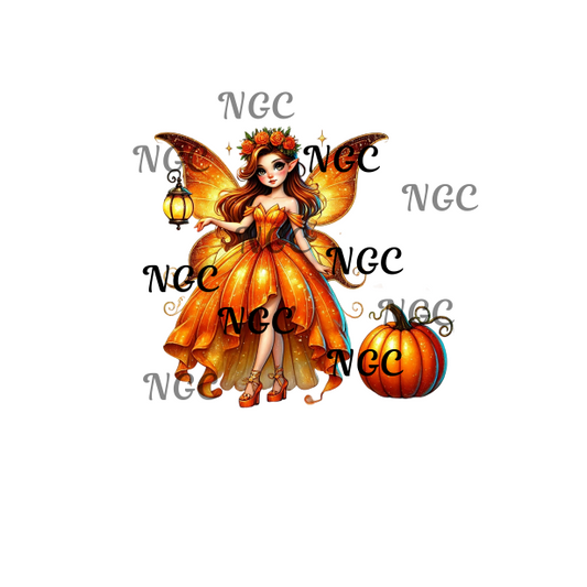 single decal orange halloween fairy