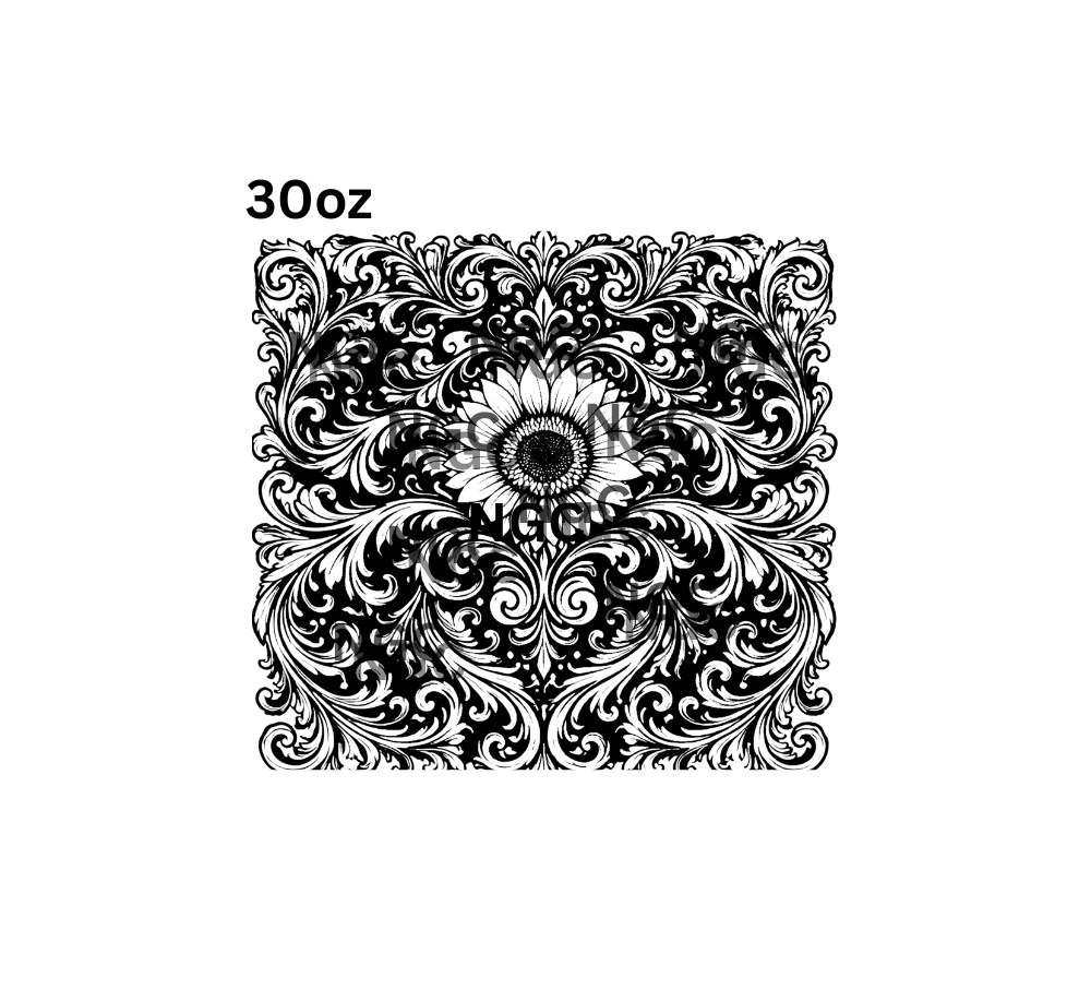 30oz filigree with sunflower