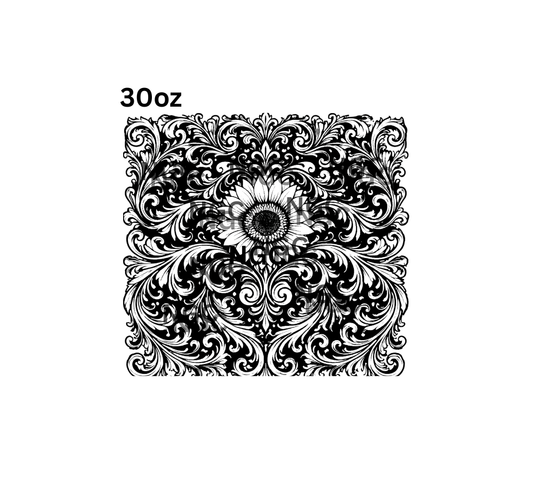 30oz filigree with sunflower
