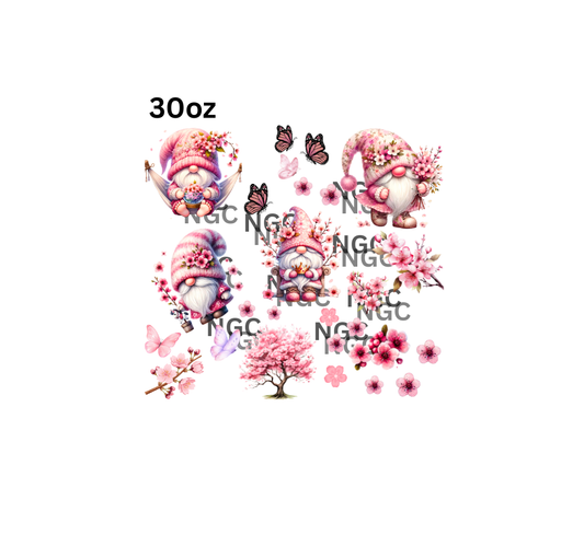 30oz gnomes with cherry blossoms
