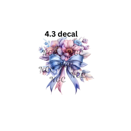 decal purple bow with flowers