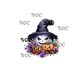 single decal angry pumpkin wearing witch hat halloween
