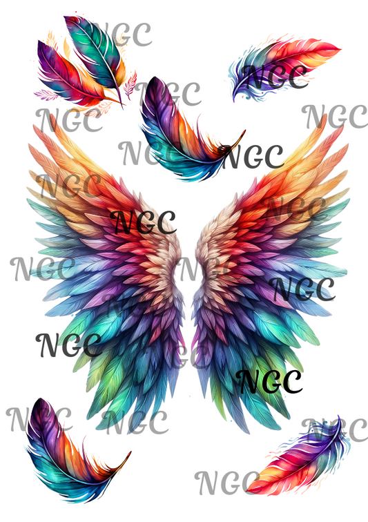 A5 Notebook Rainbow angel wings