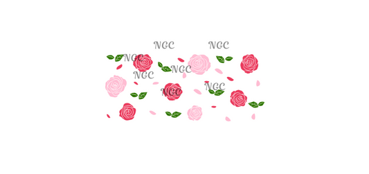 16 oz wrap pink and red roses