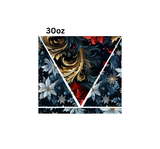 30oz dark christmas V split with band