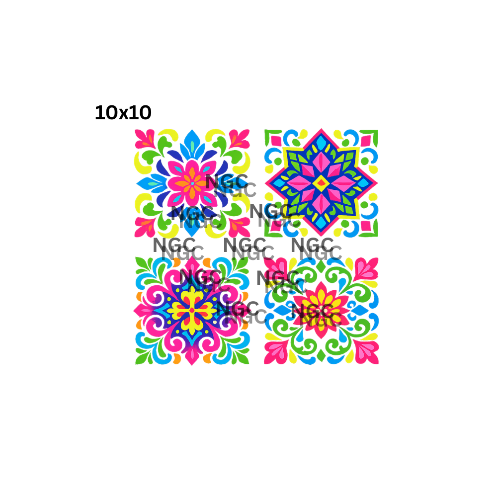 10x10 neon portuguese tiles