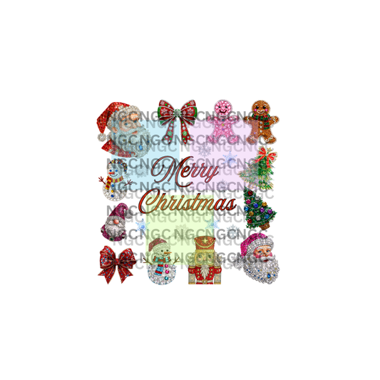 10x10 chrsitmas rhinestone