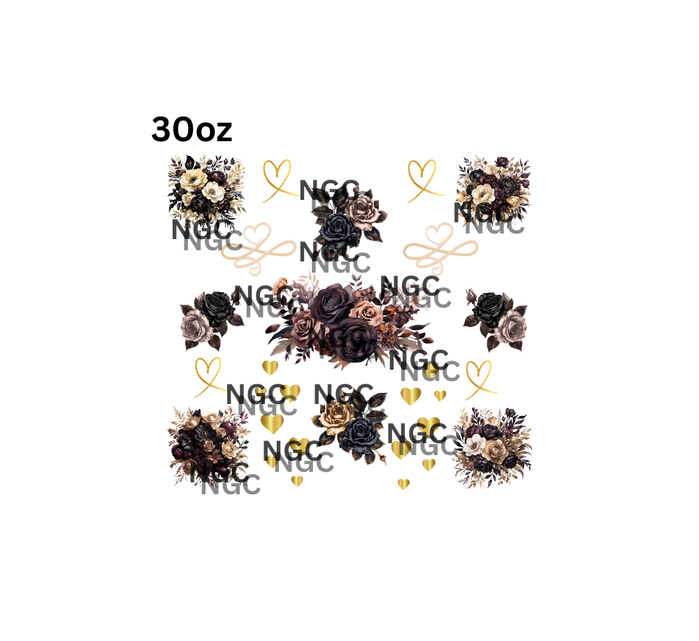 30oz boho florals with hearts
