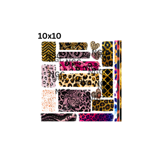 10x10 animal print patchwork