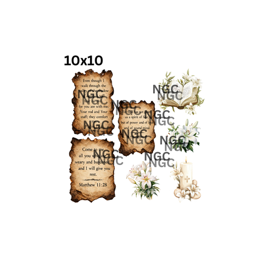10x10 scriptures with lilies