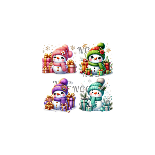 decal set of 4 snowmen2 christmas