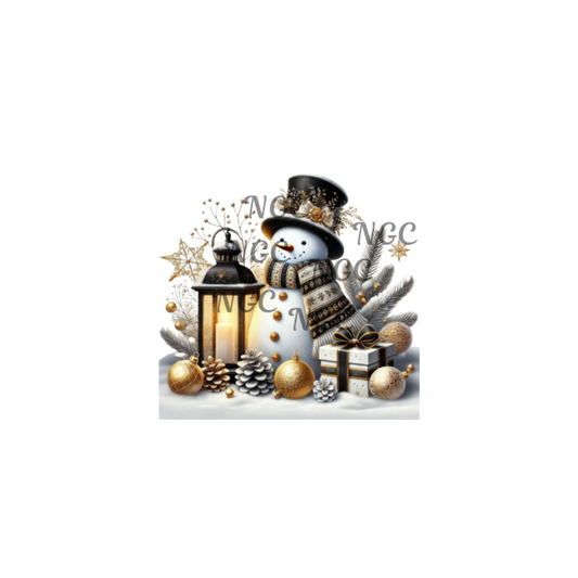 black gold snowman christmas4