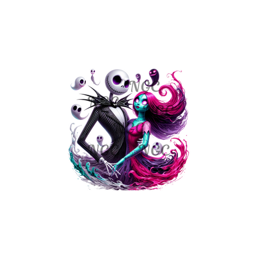 decal jack skellington & sally nightmare before christmas