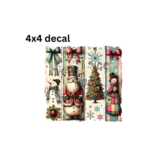decal vintage christmas brushstrokes