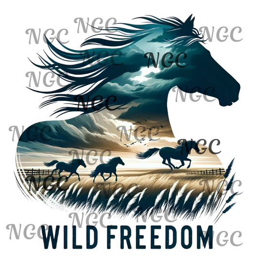 single decal wild freedom horse
