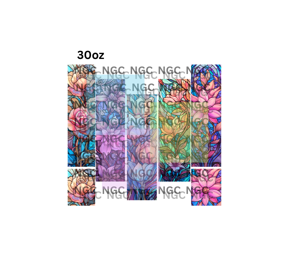 30oz floral stain glass bookmarks