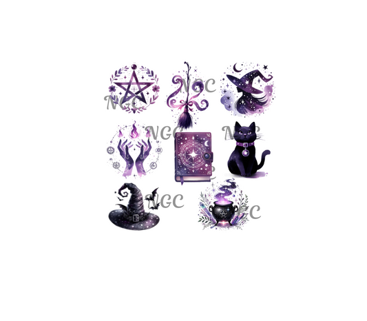 10x10 witch element sheet halloween