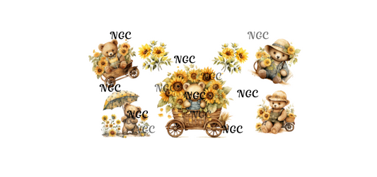 16 oz wrap sunflower bear