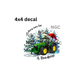 decal christmas tractor with santa hat