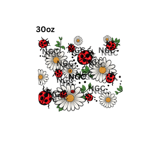 30oz ladybugs and daisies