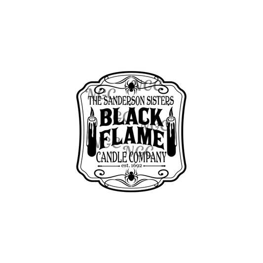 decal black flame candle co, hocus pocus halloween