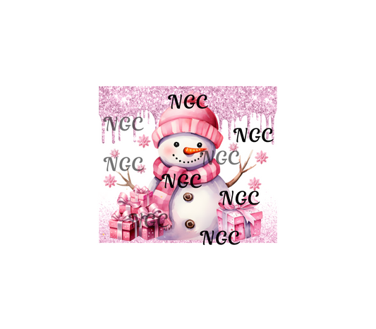 20oz wrap pink christmas snowman