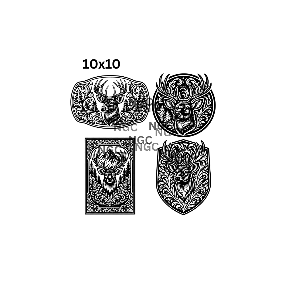 10x10 deer tooled