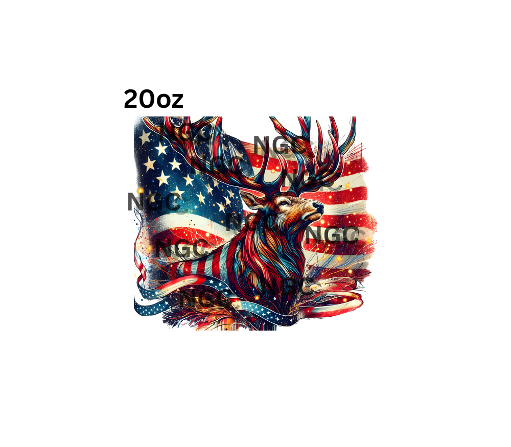 20oz deer with flag