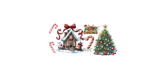16oz christmas tree candycane & gingerbread house
