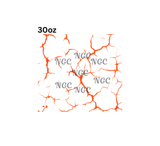 30oz orange cracked glass
