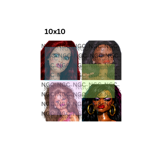10x10 barbie faces2