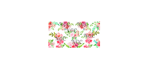 16oz red pink flower elements